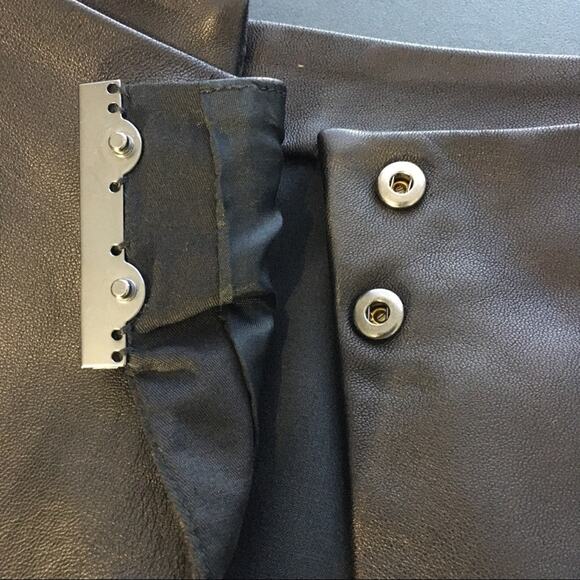 NWT Tibi Black Leather Trim Detail Pencil Skirt 2 - Picture 3 of 7
